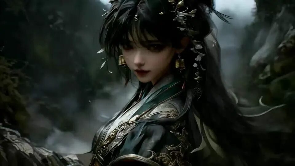 Dark fantasy forest portrait